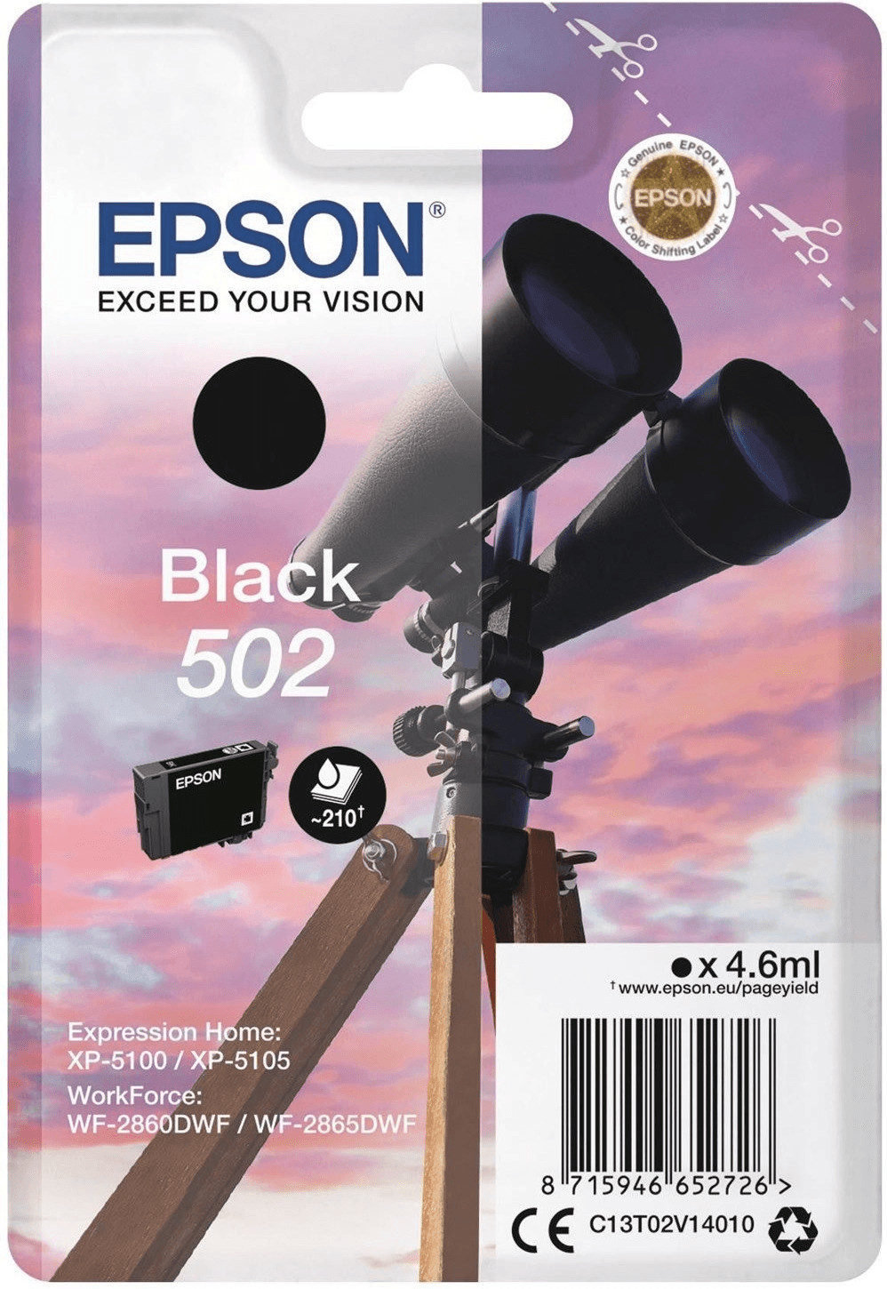 Epson 502 noir (C13T02V14010)