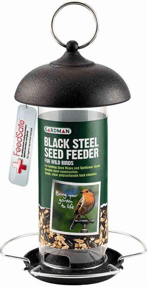 Gardman Distributeur de graines en acier noir 19 cm