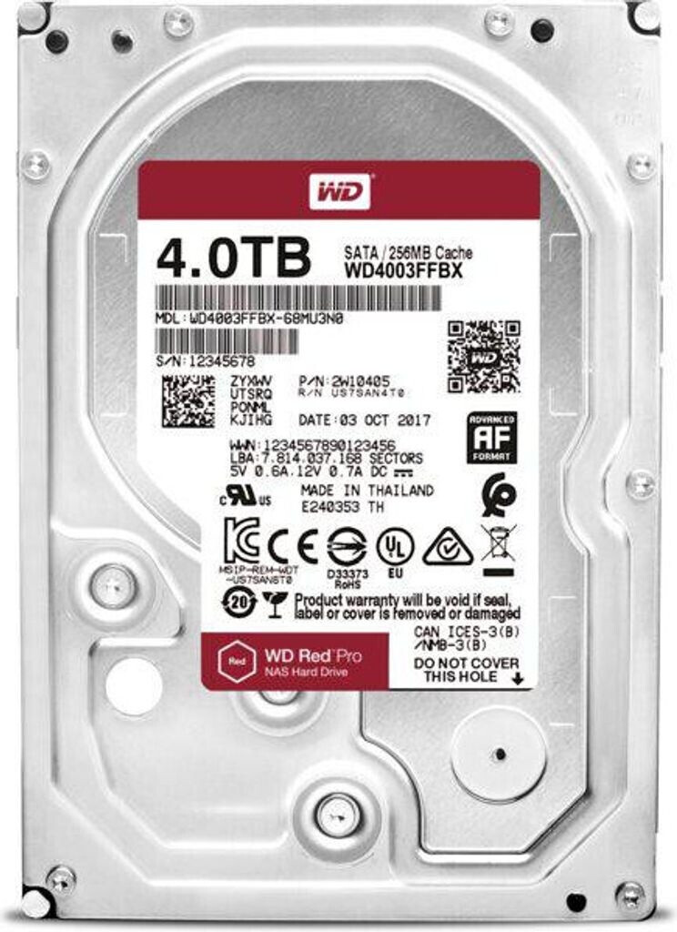 Western Digital Red Pro SATA III 4TB (WD4003FFBX) ab 160,00