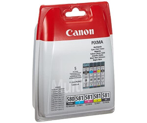 Canon PGI-580PGBK XXL / CLI-581 XXL offre : 2x noir + 3x couleur (marque  123encre) Canon
