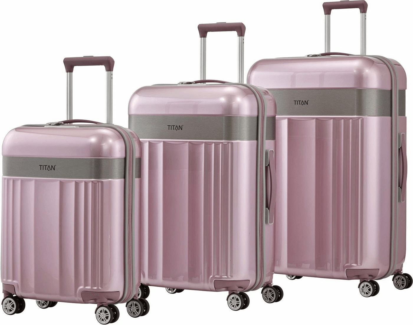 Titan Spotlight Flash 4 Wheel Trolley Set 55/67/76 cm wild rose