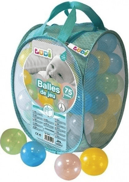 Ludi Sac de 75 balles de jeu - transparentes