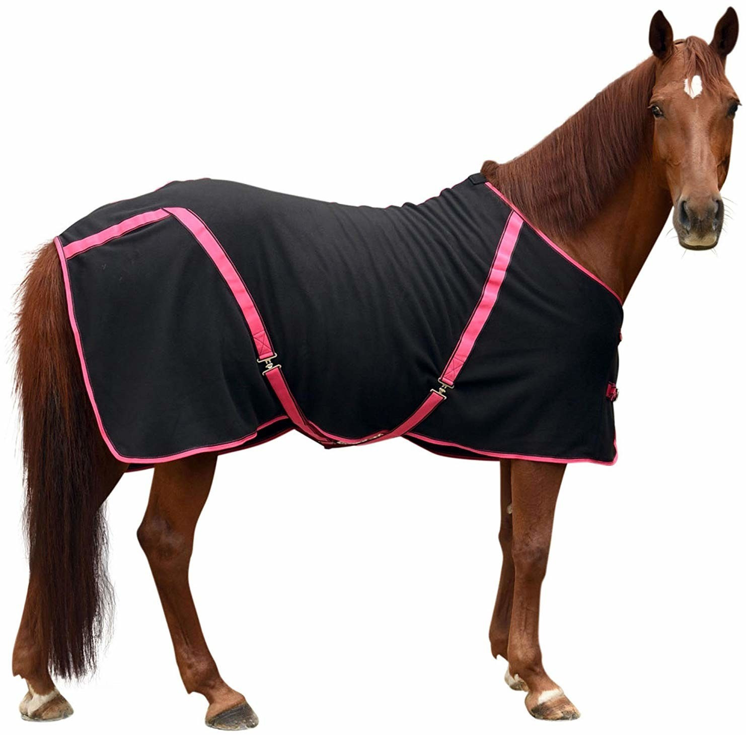 Kerbl RugBe Classic Fleece noir/fraise 135/185 cm