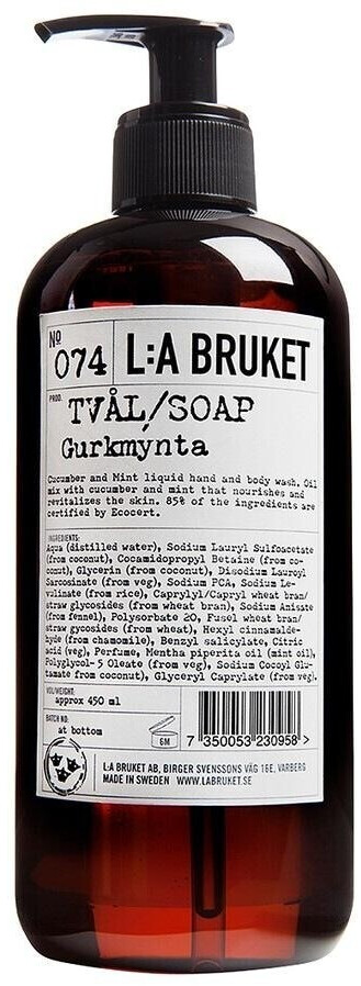 L:A Bruket Cucumber Mint No. 74 Liquid Soap (450 ml)