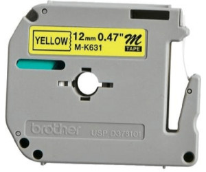 schwarz 12mm brother M-Tape M-K631 unlaminiert gelb 