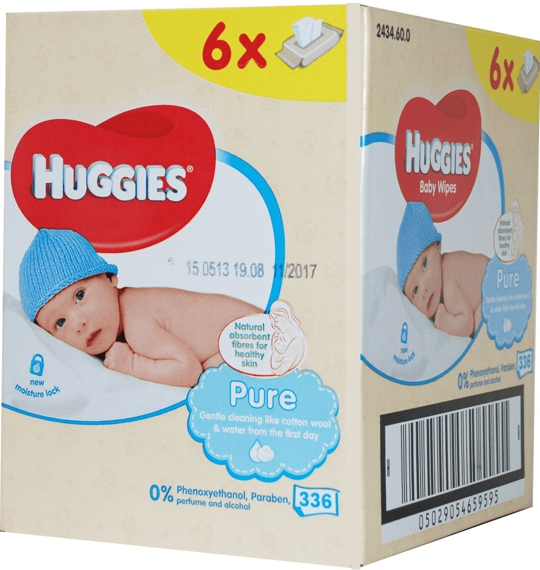Huggies Baby Pure Wipes (6 x 56 pk.)