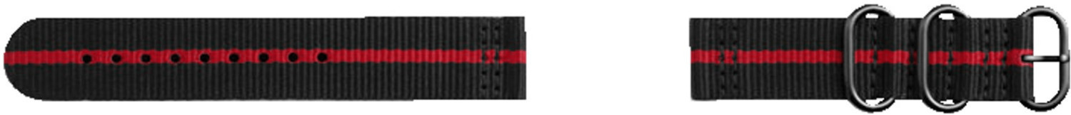 Strap Studio Bracelet Nato Samsung Gear Sport noir/rouge