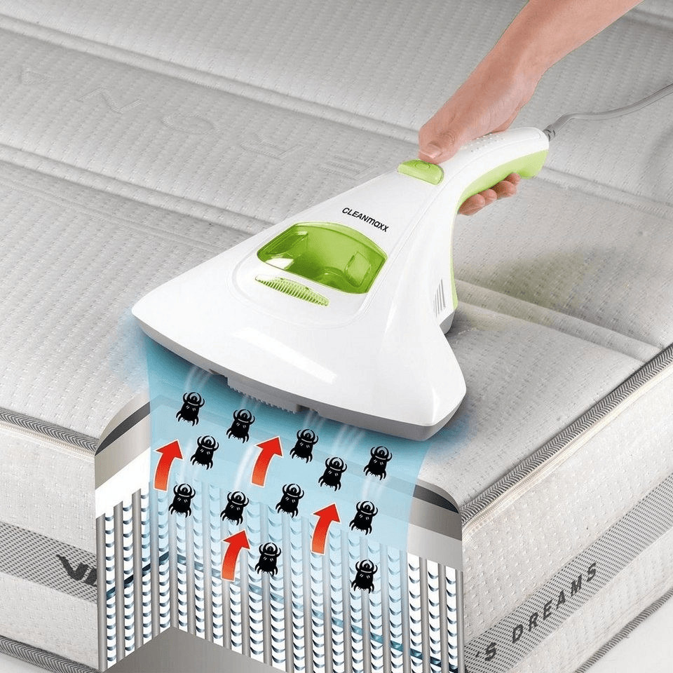 CLEANmaxx Mites Handheld Vacuum Cleaner with UV-C light white / limegreen  300 watts au meilleur prix sur