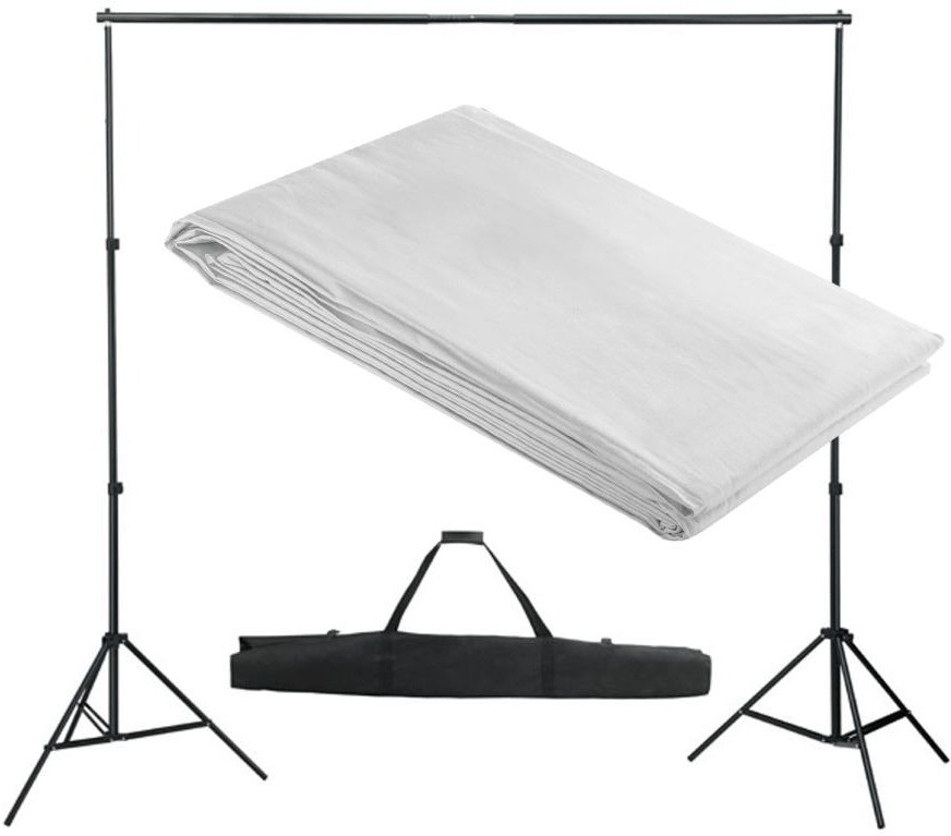 VidaXL Background Set with Fabric 300 x 300 cm white