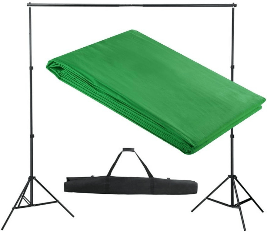 VidaXL Background Set with Fabric 300 x 300 cm green