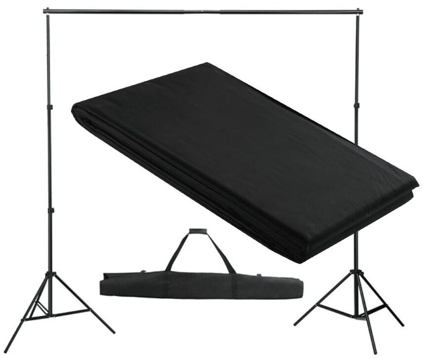 VidaXL Background Set with Fabric 300 x 300 cm black