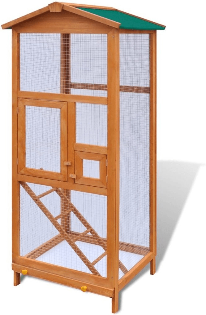 VidaXL Cage à oiseaux bois 65 x 63 x 165 cm (170412)