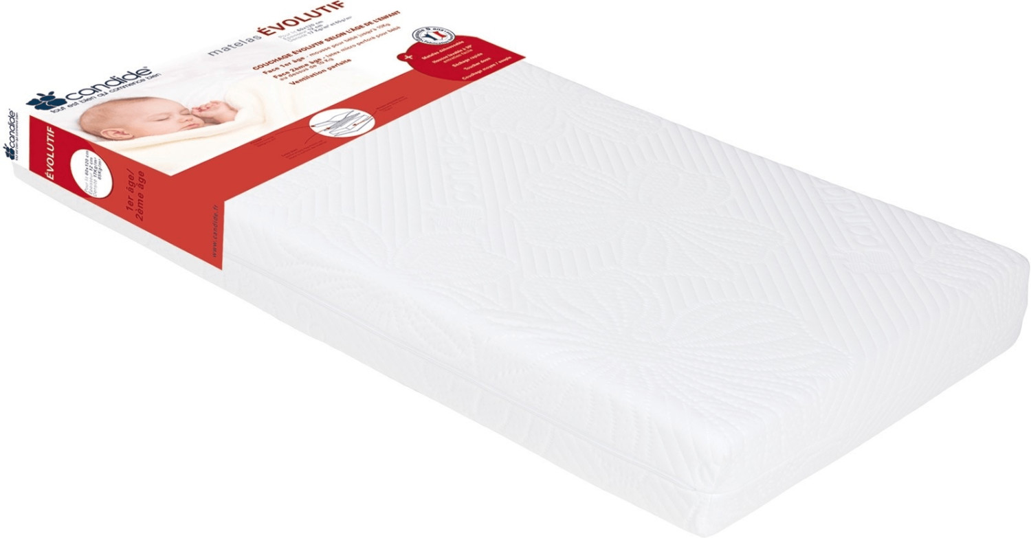 Candide Matelas bébé évolutif 60 x 120 cm