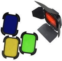 Godox Grille nid d'abeille + 4 filtres colorés pour AD200
