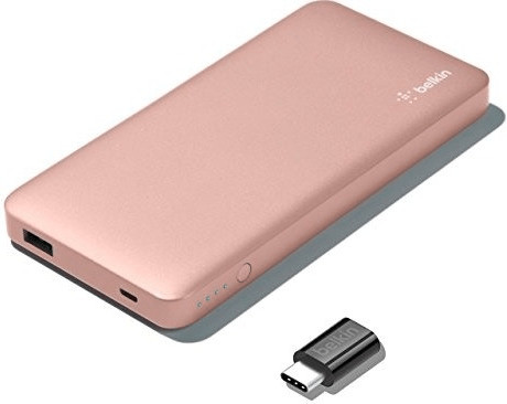 Belkin Pocket Power 5K avec adaptateur USB-C vers micro USB or rose