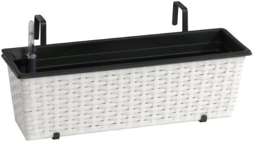 Gartenfreude Polyrattan Window box 50x19x18cm white