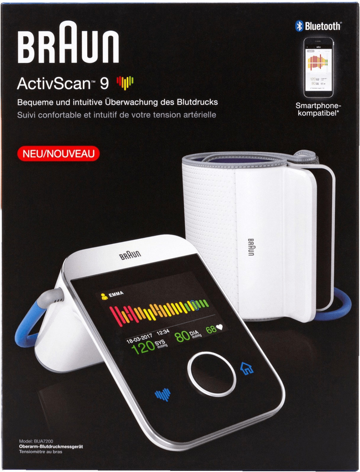 Braun BUA7200WE Activscantm9 Blood Pressure Monitor Clear