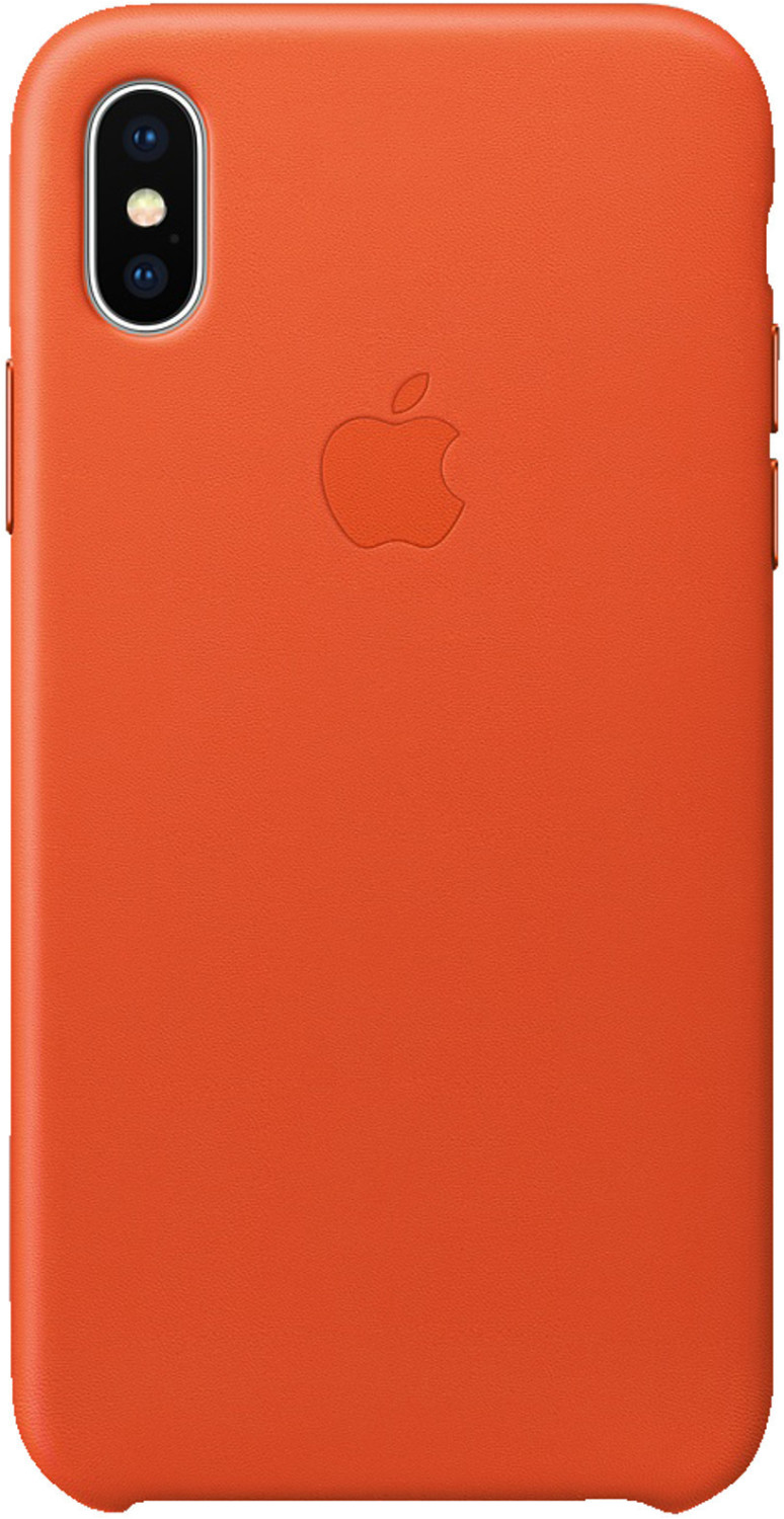 Apple Coque cuir (iPhone X) orange vif