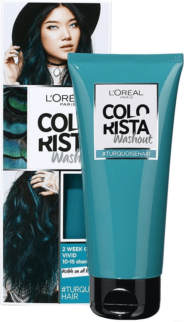 L'Oréal Paris Colorista Washout Flashy cheveux châtains - Turquoise Hair