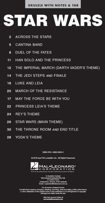 Hal Leonard Star Wars – Ukulele