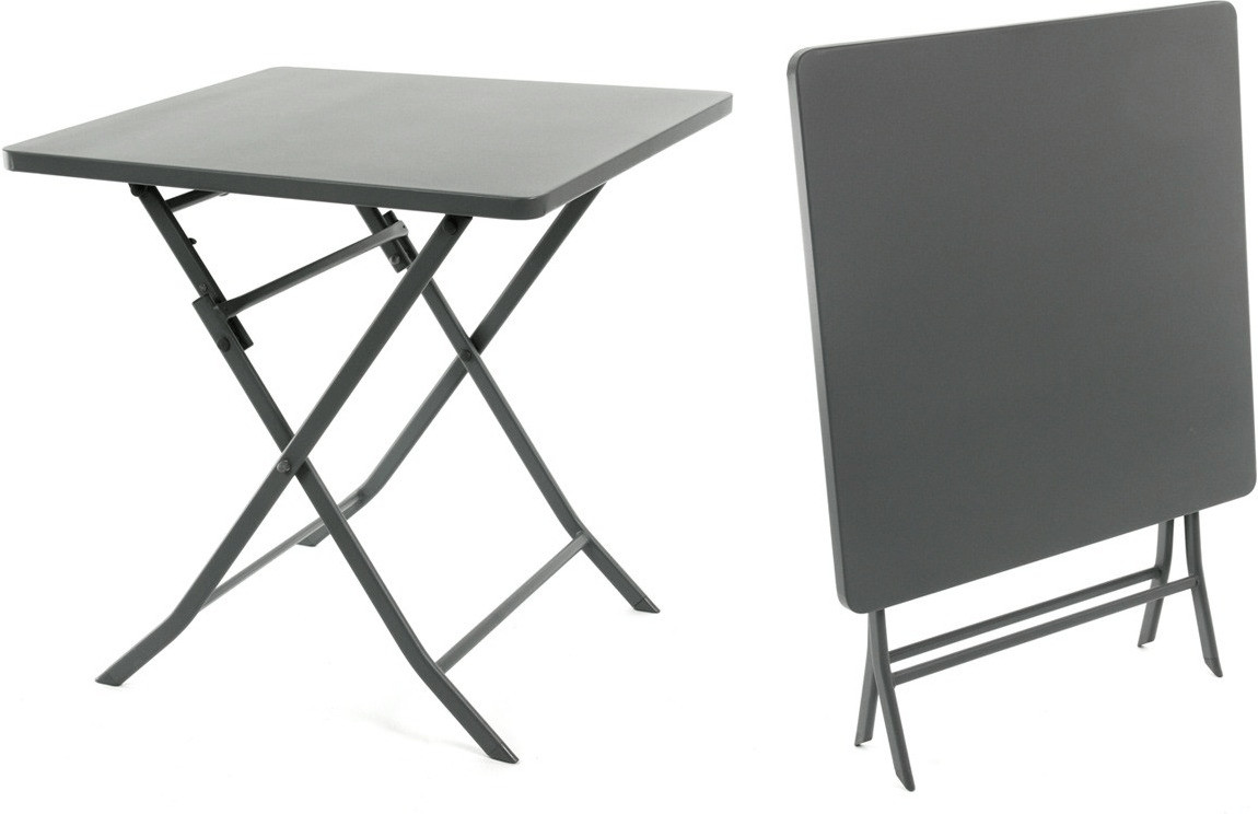 Hespéride Table de jardin pliante carrée Greensboro 2 places ardoise