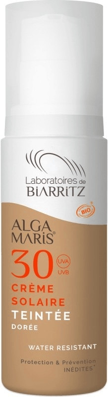 Laboratoires de Biarritz Alga Maris crème solaire visage teintée SPF 30 certifiée bio (50 ml)