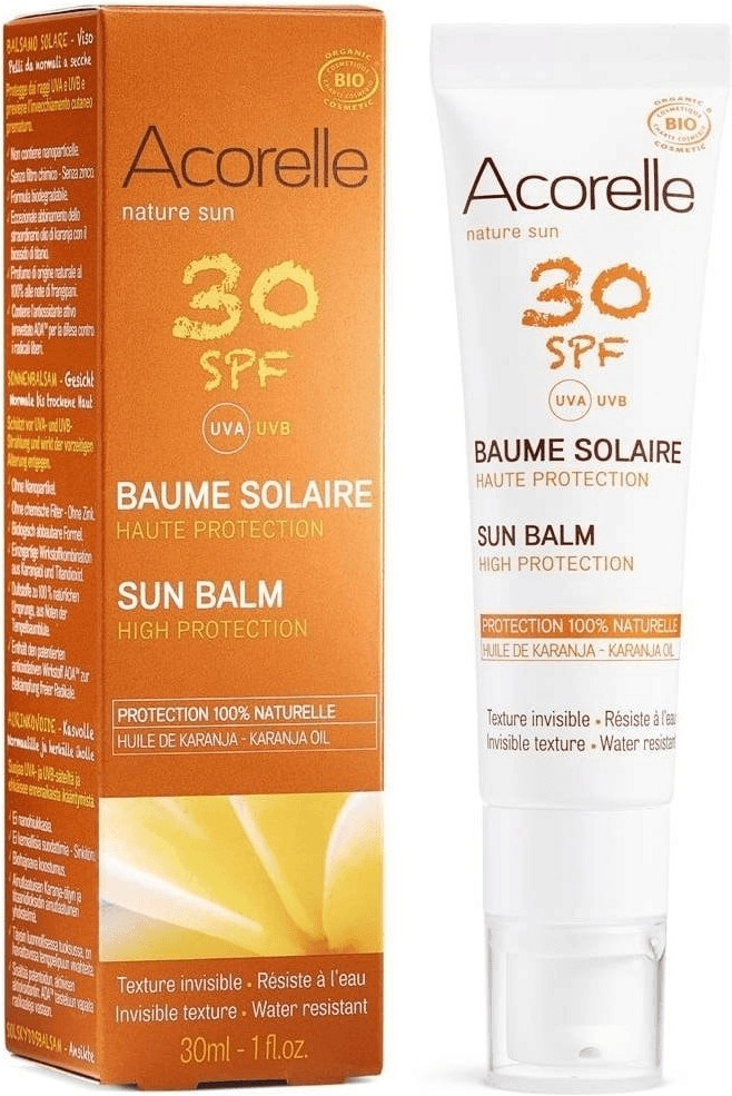 Acorelle Baume solaire visage bio SPF 30 (30 ml)