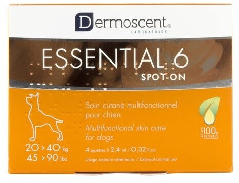 Dermoscent Essential 6 Spot-On pour chiens 20-40 kg 4 x 2,4 ml