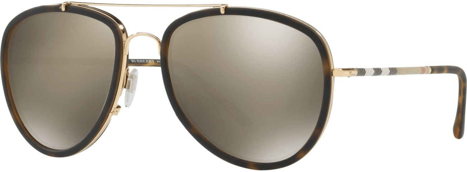 Burberry BE3090Q 10525A (brushed gold-dark havana/light brown mirror dark gold)