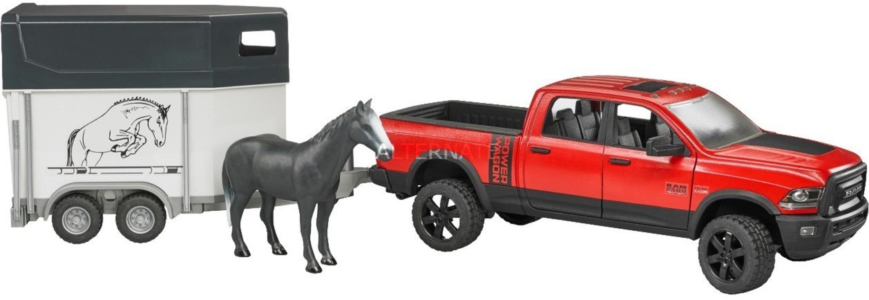Bruder RAM 2500 Power Wagon avec cheval et remorque pour chevaux (02501)
