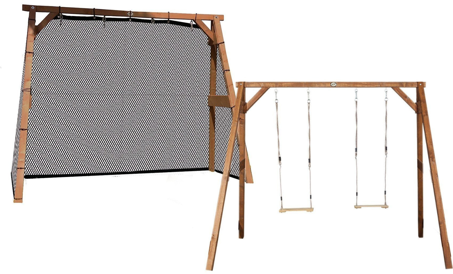 AXI Portique Balançoires en Bois Family Fun brun