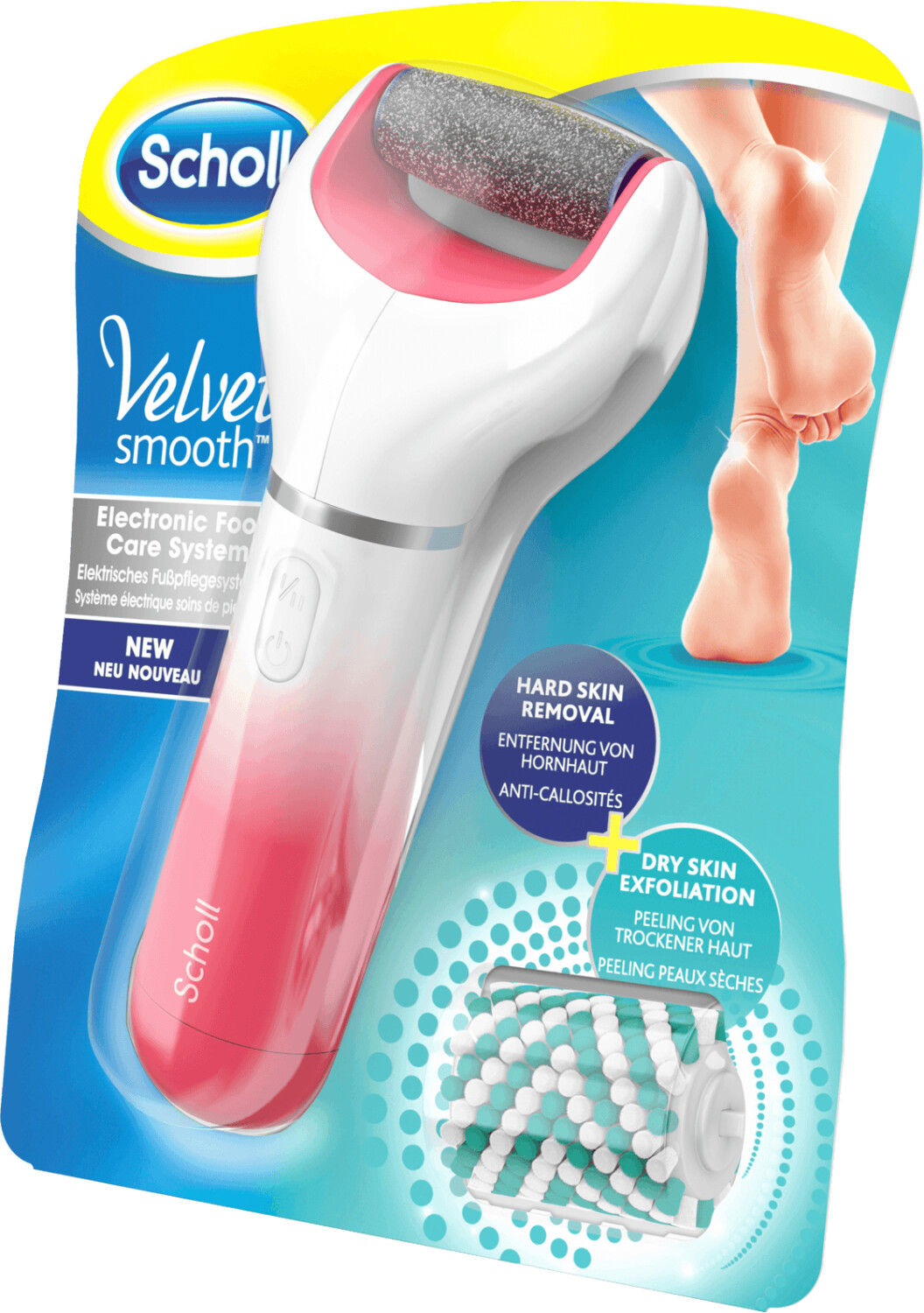 Scholl Velvet Smooth Express Pedi Wet & Dry Foot Care System Pink