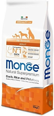 Image of Monge All Breeds Adult -Anatra, riso e patate (12 kg)
