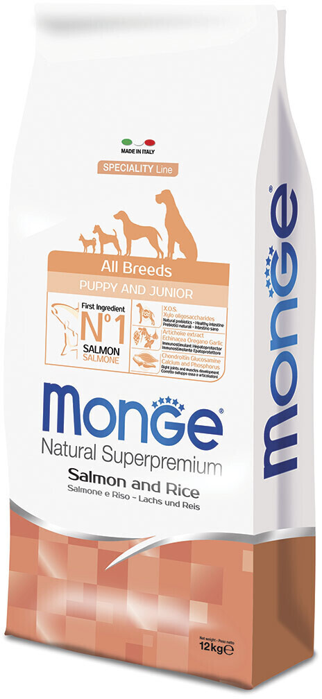 Monge All Breeds Puppy & Junior - Salmon and tuna (12 kg)