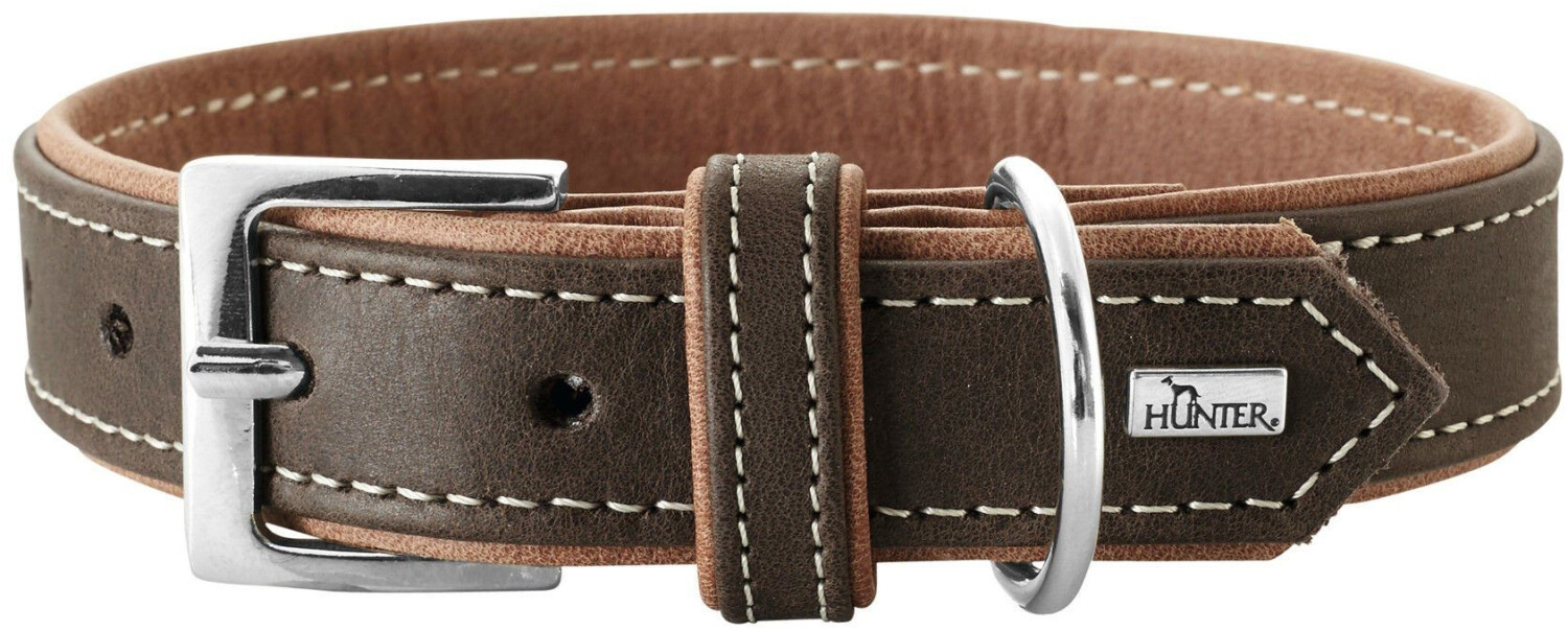 HUNTER Collier pour chien 60 cm / 3.5 cm dark brown/cognac