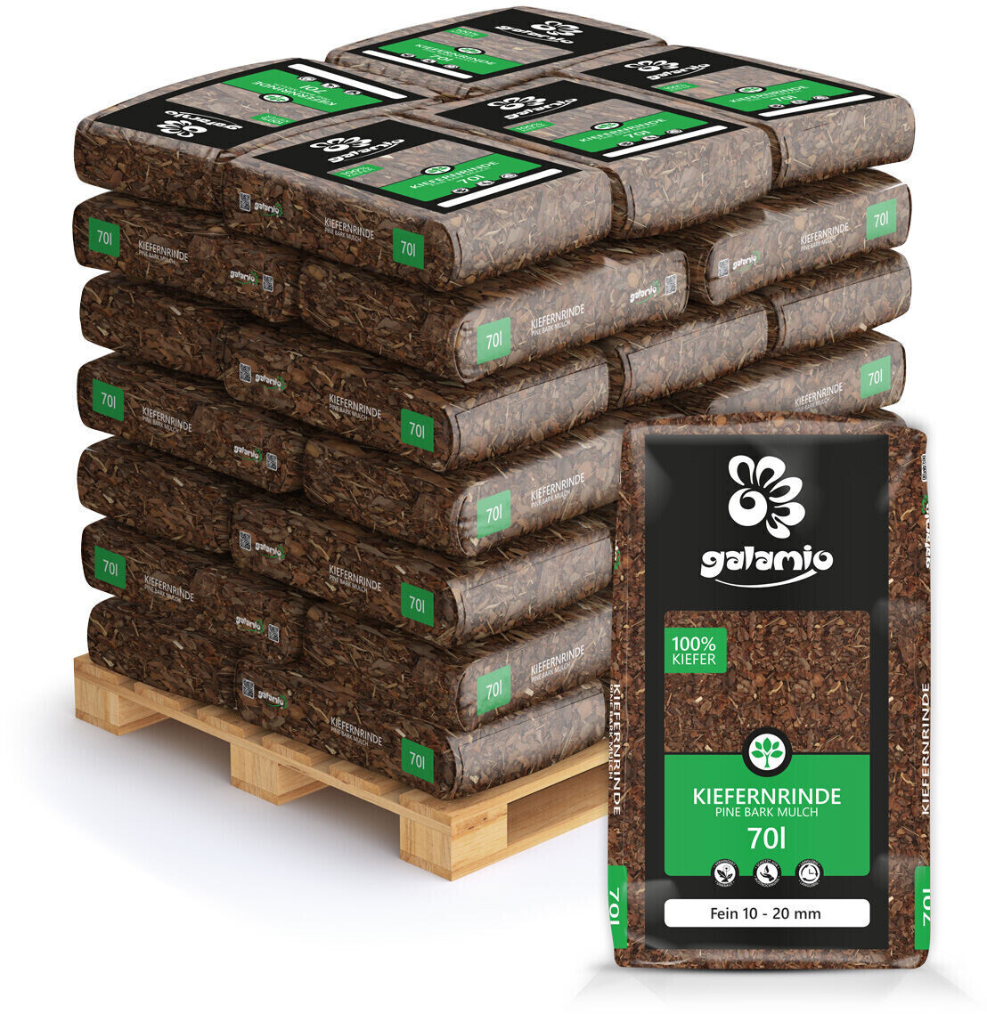 Galamio Rindenmulch fein 1020mm 70L x 36 (2.520 L) ab 239,00