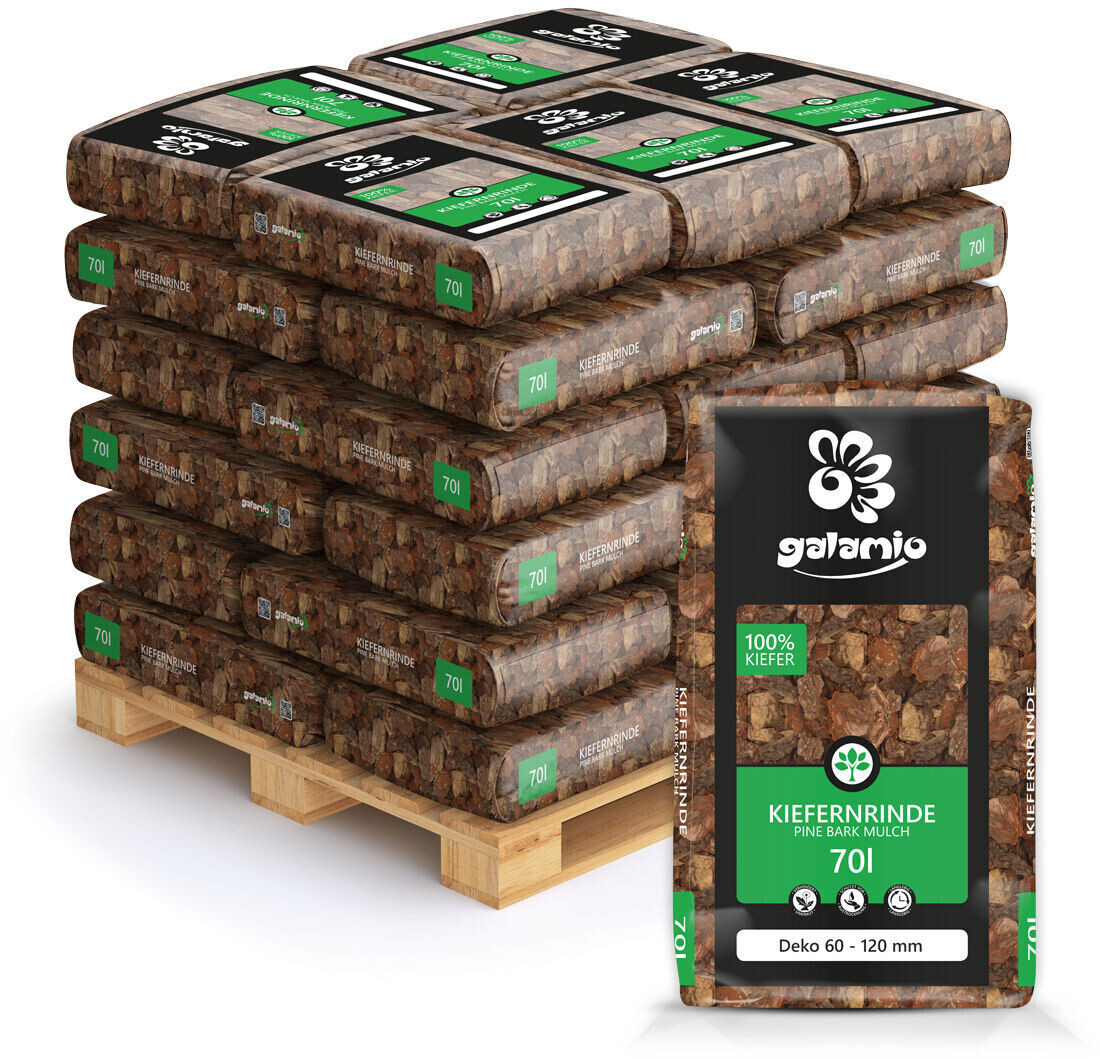 Galamio Rindenmulch Kiefer sehr grob 60120 mm 70L x 30 (2100 L) ab 499