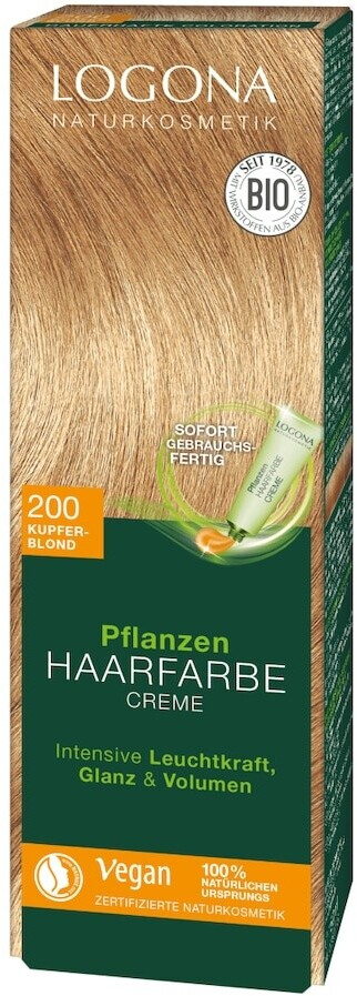 Logona Pflanzen Haarfarbe Creme 200 Kupferblond 150ml Ab 8 93 Logona Pflanzen Haarfarbe Creme 200 Kupferblond 150ml Ab 8 93