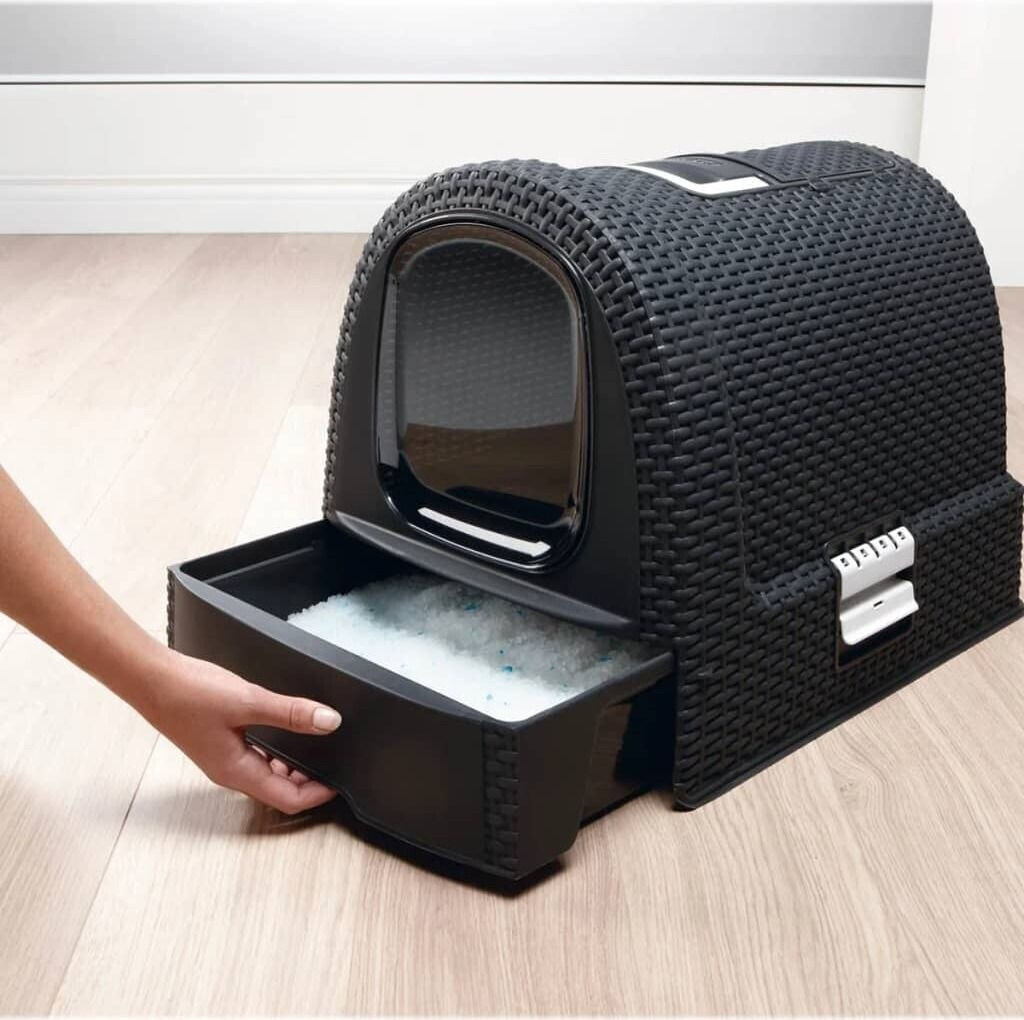 Curver Rattan Cat Litter Box anthrazite au meilleur prix sur idealo.fr