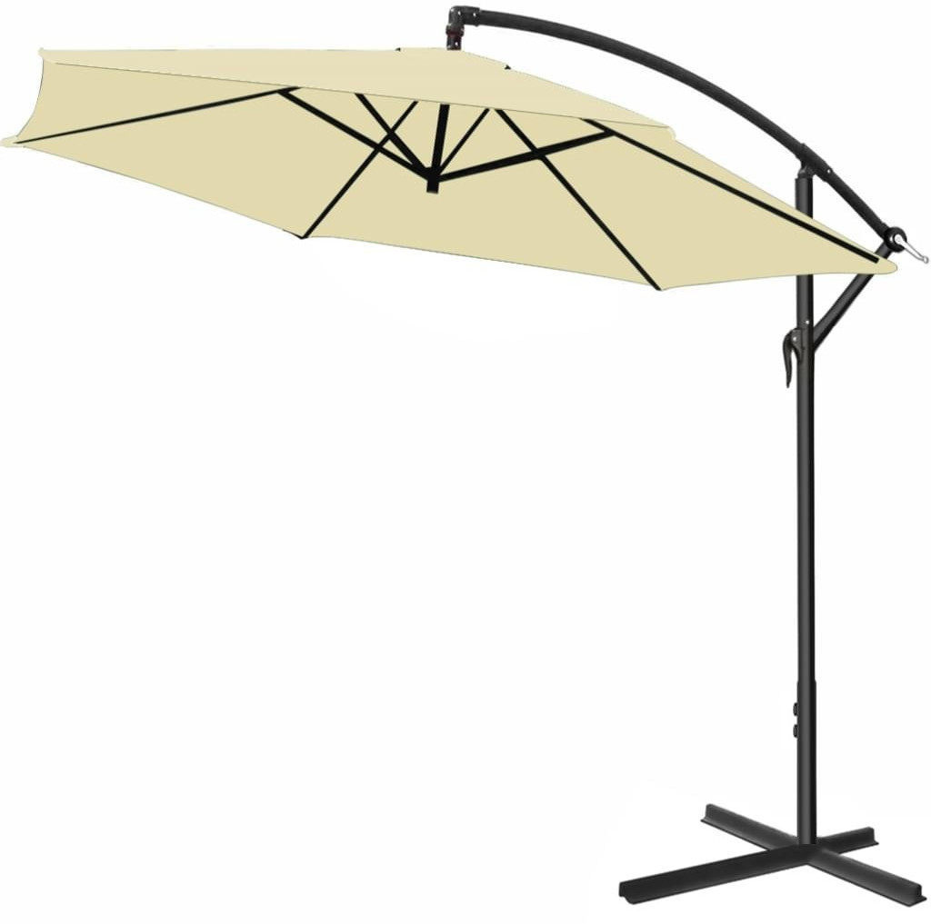Deuba Parasol déporté Ø 300 cm crème