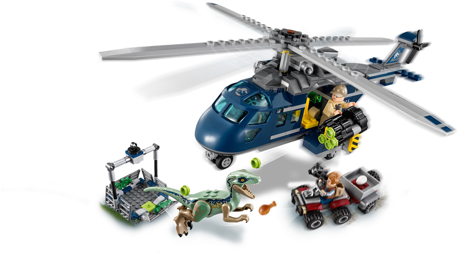 Lego jurassic world persecución en helicóptero de blue sale
