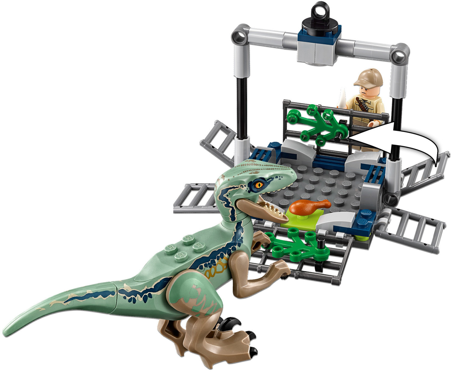 Lego jurassic world persecución sales en helicóptero de blue