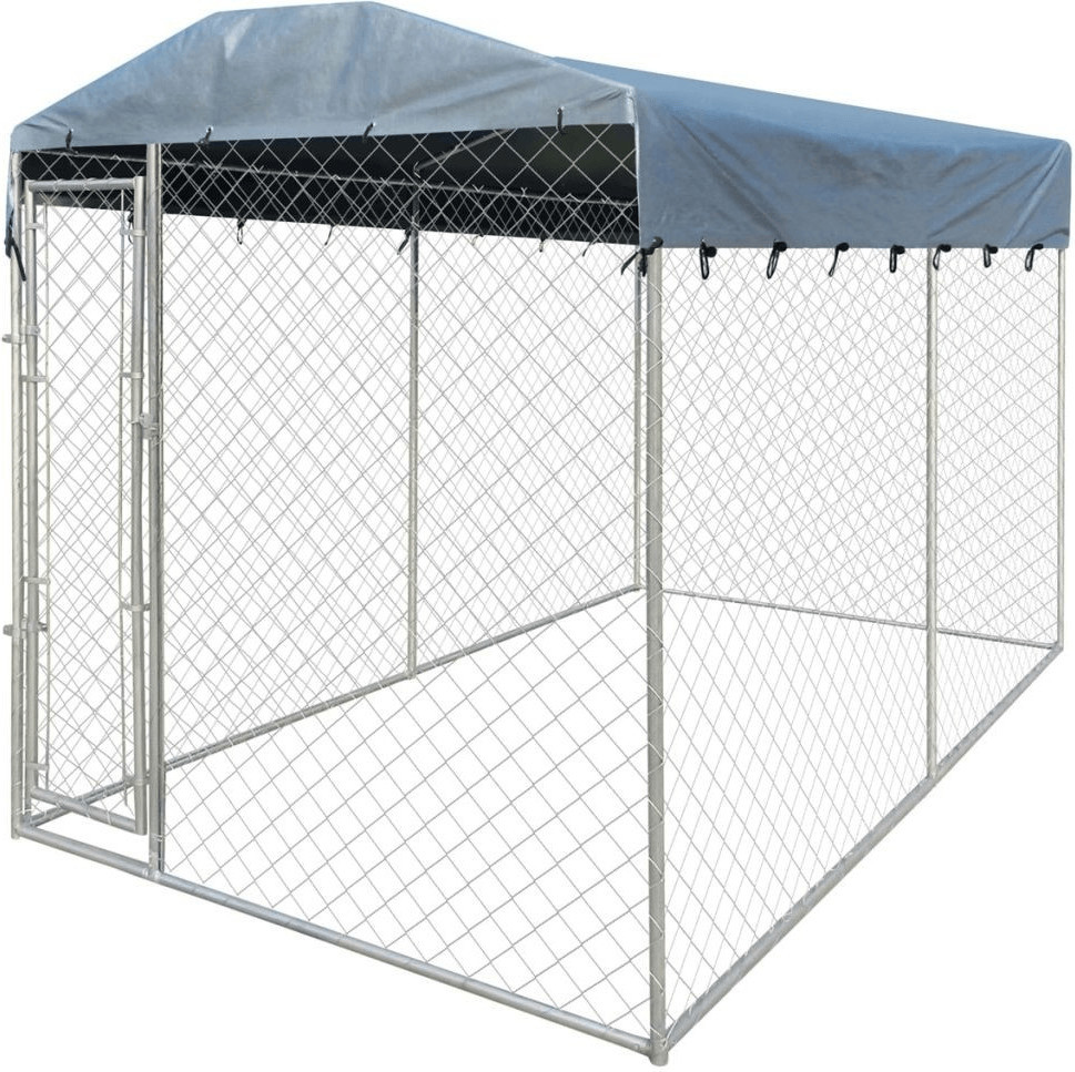 VidaXL Chenil extérieur avec canopée