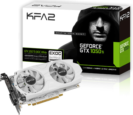 Galaxy GeForce GTX 1050 Ti EXOC White 4096 Mo GDDR5