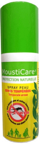 Mousticare Spray peau zones tempérées (50 ml)