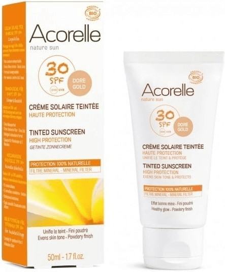 Acorelle Crème solaire teintée haute protection SPF 30 doré (50 ml)