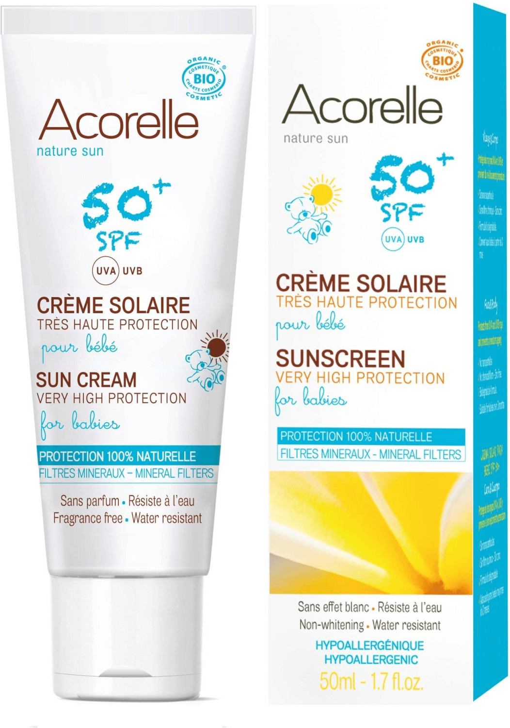 Acorelle Crème solaire bébe très haute protection SPF 50+ (50 ml)