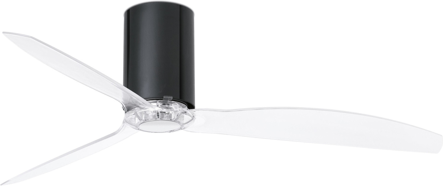 Faro Mini Tube Fan - Shiny black/transparent with DC motor (32040)
