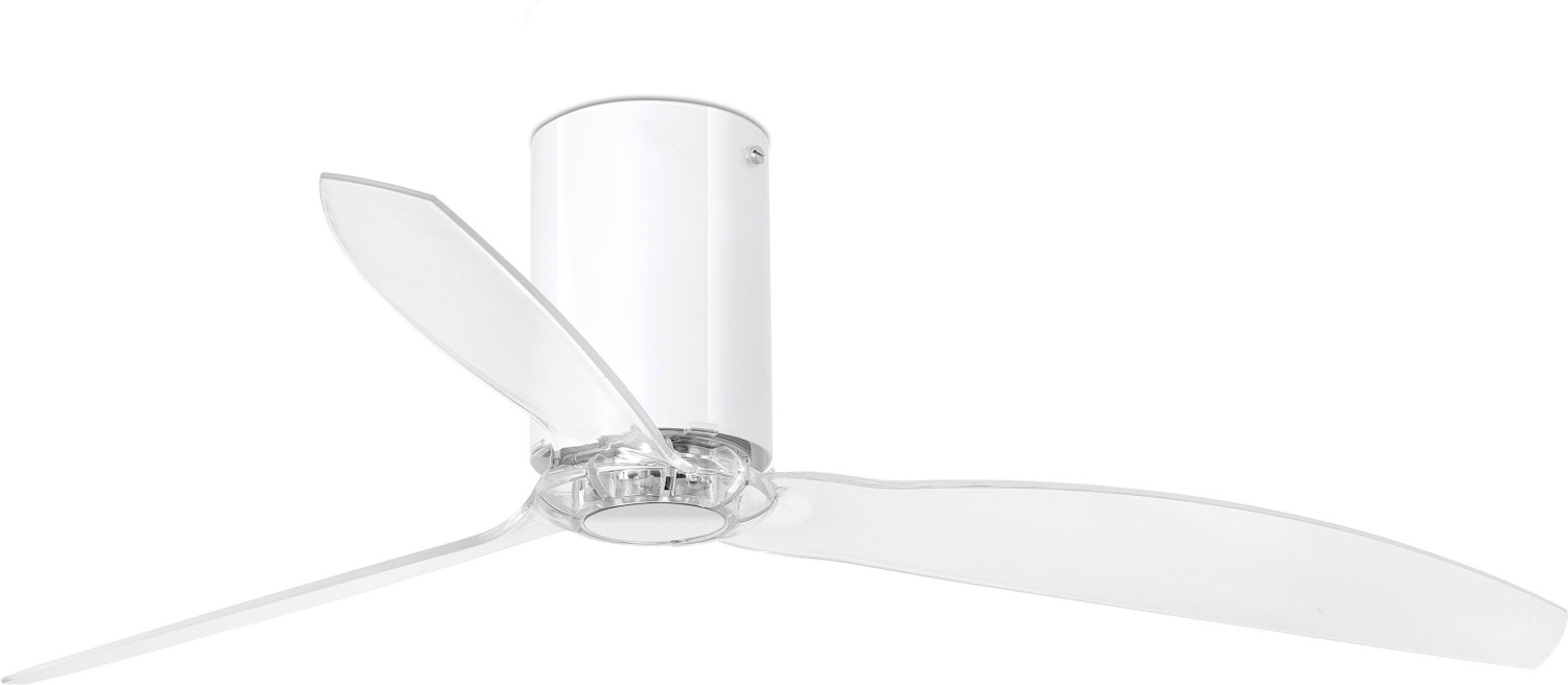 Faro Mini Tube Fan - shiny white/transparent with DC motor (32038)