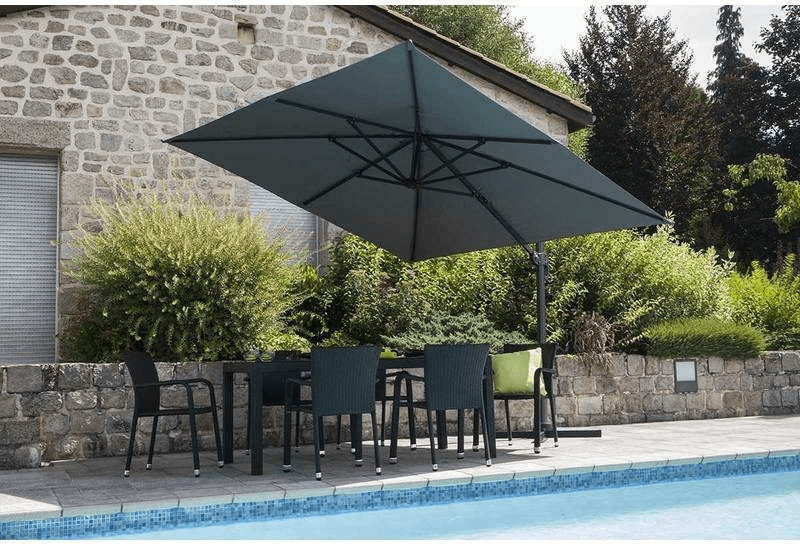 Ozalide Parasol carré 3 x 3 m gris anthracite